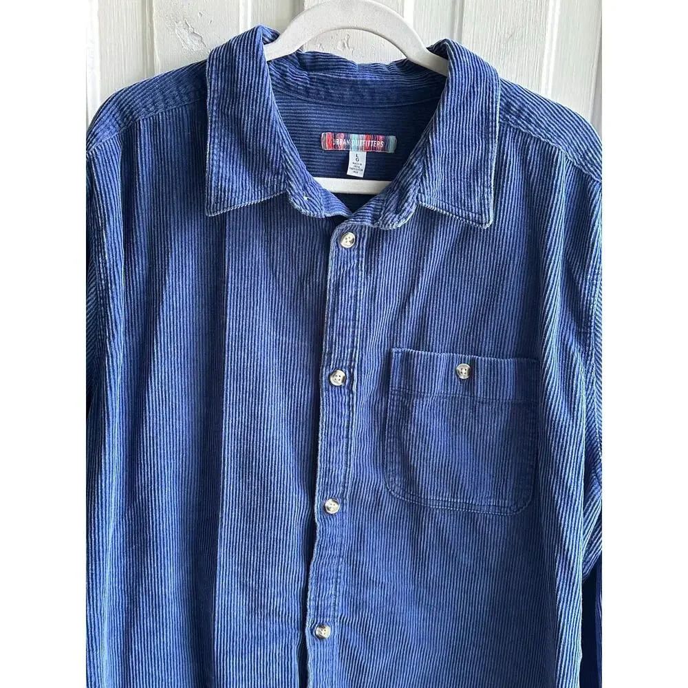 Urban Outfitters Blue Corduroy Button-Front Shirt Jacket Size Large